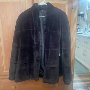 NWT! Simply Vera Vera Wang Black Faux Fur Jacket
